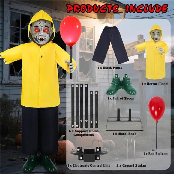 Halloween Animatronics Decorations 4FT Outdoor Scary Life Size Boy Animated - Picture 6 of 8